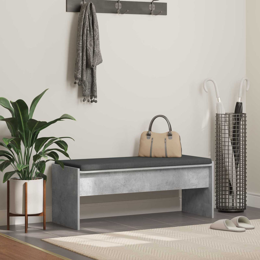 Halbank met kussen Beton Grijs 100 x 38 x 46 cm