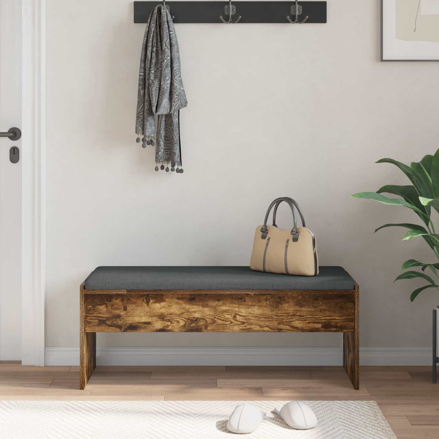 Halbank met kussen Gerookt eiken 100 x 38 x 46 cm