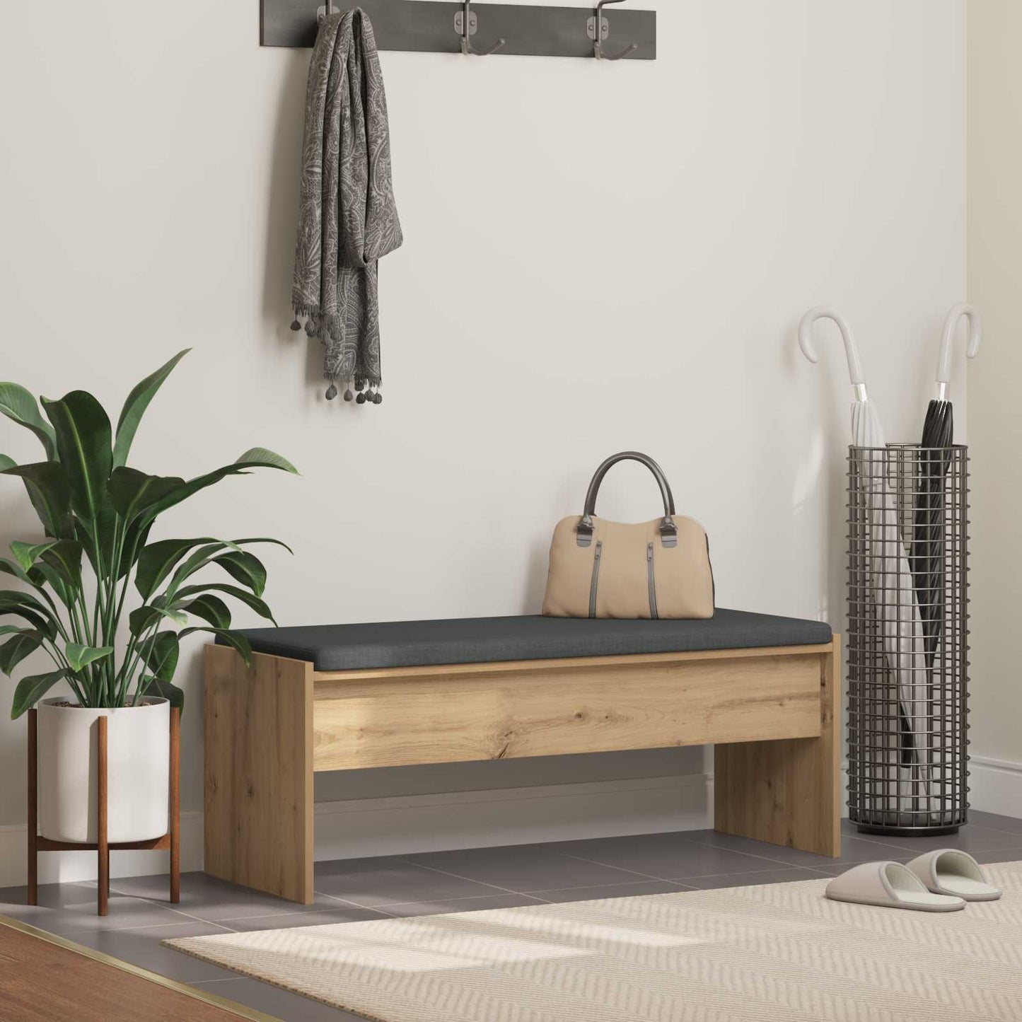 Halbank met kussen Artisan Eiken 100 x 38 x 46 cm