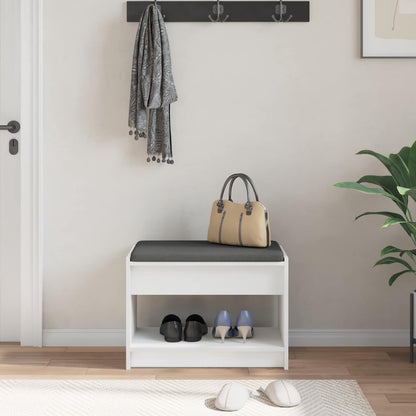 Halbank Wit 63 x 38 x 45 cm Geïndustrialiseerd hout en stof