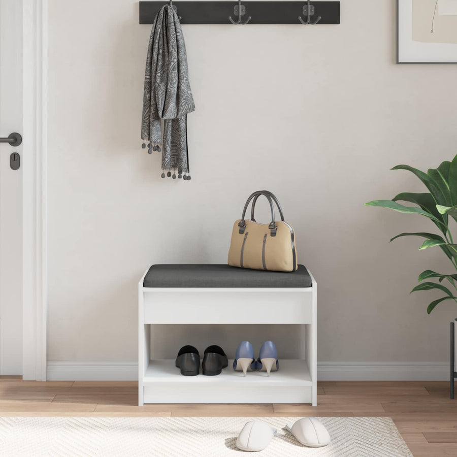 Halbank Wit 63 x 38 x 45 cm Geïndustrialiseerd hout en stof