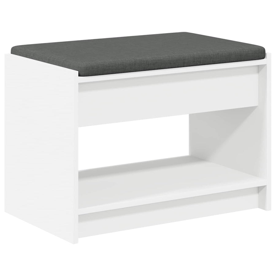Halbank Wit 63 x 38 x 45 cm Geïndustrialiseerd hout en stof