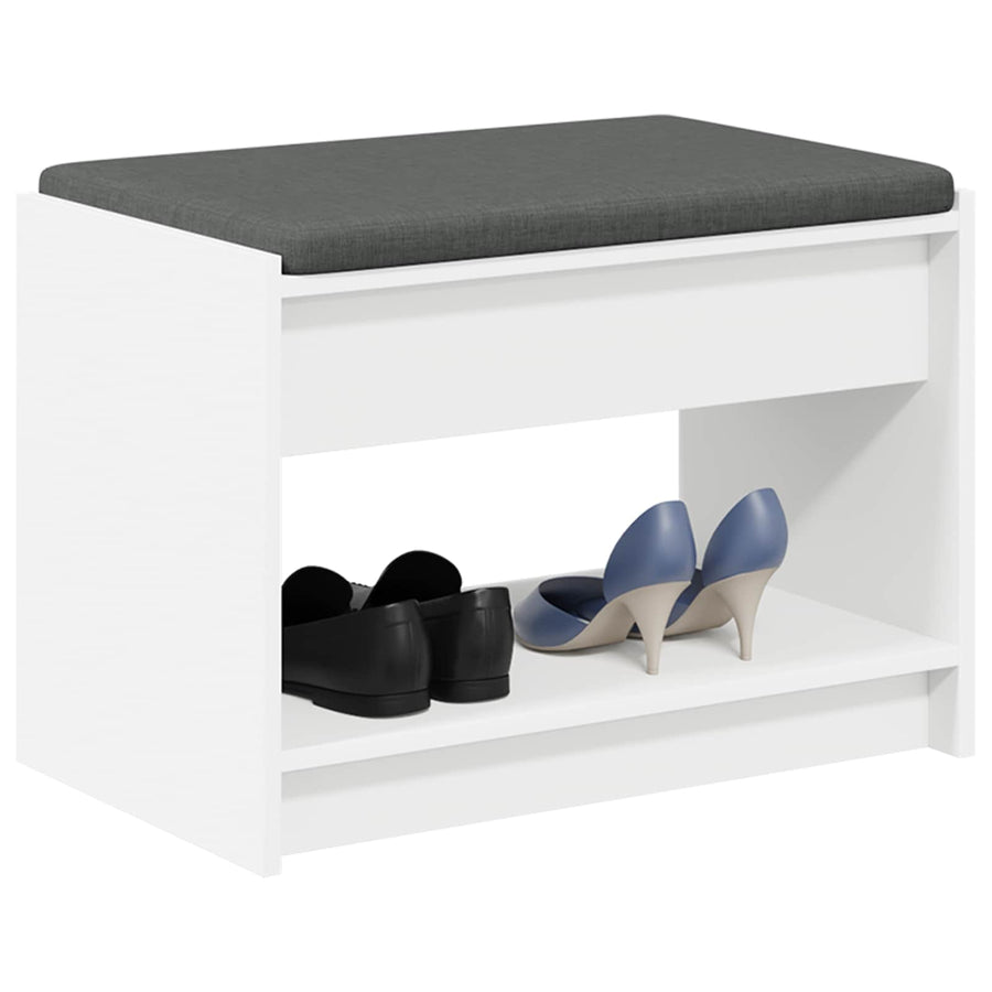 Halbank Wit 63 x 38 x 45 cm Geïndustrialiseerd hout en stof