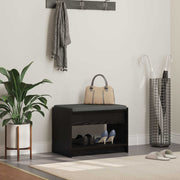 Halbank 63x38x45 cm zwarte eik met plank en kussen