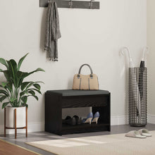 Halbank met kussen met plank Zwarte Eik 63 x 38 x 45 cm