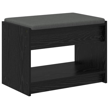 Halbank met kussen met plank Zwarte Eik 63 x 38 x 45 cm