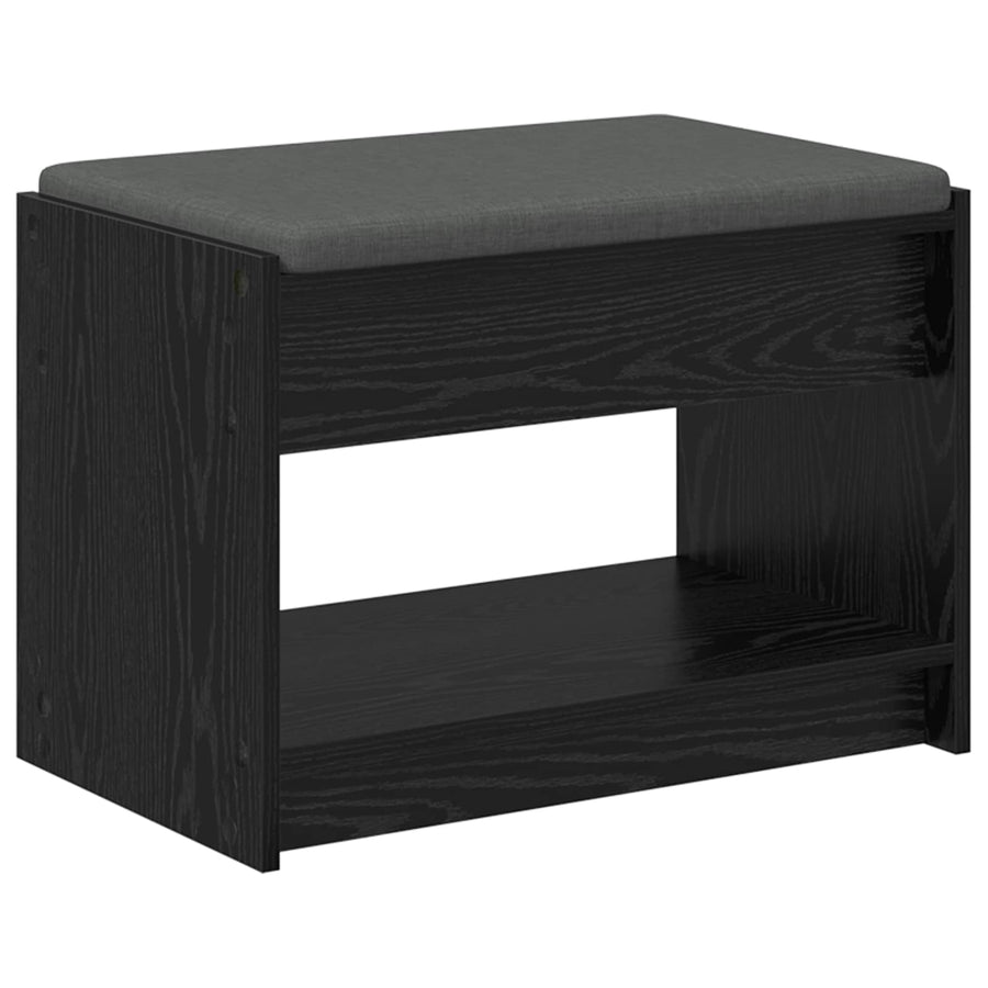 Halbank met kussen met plank Zwarte Eik 63 x 38 x 45 cm