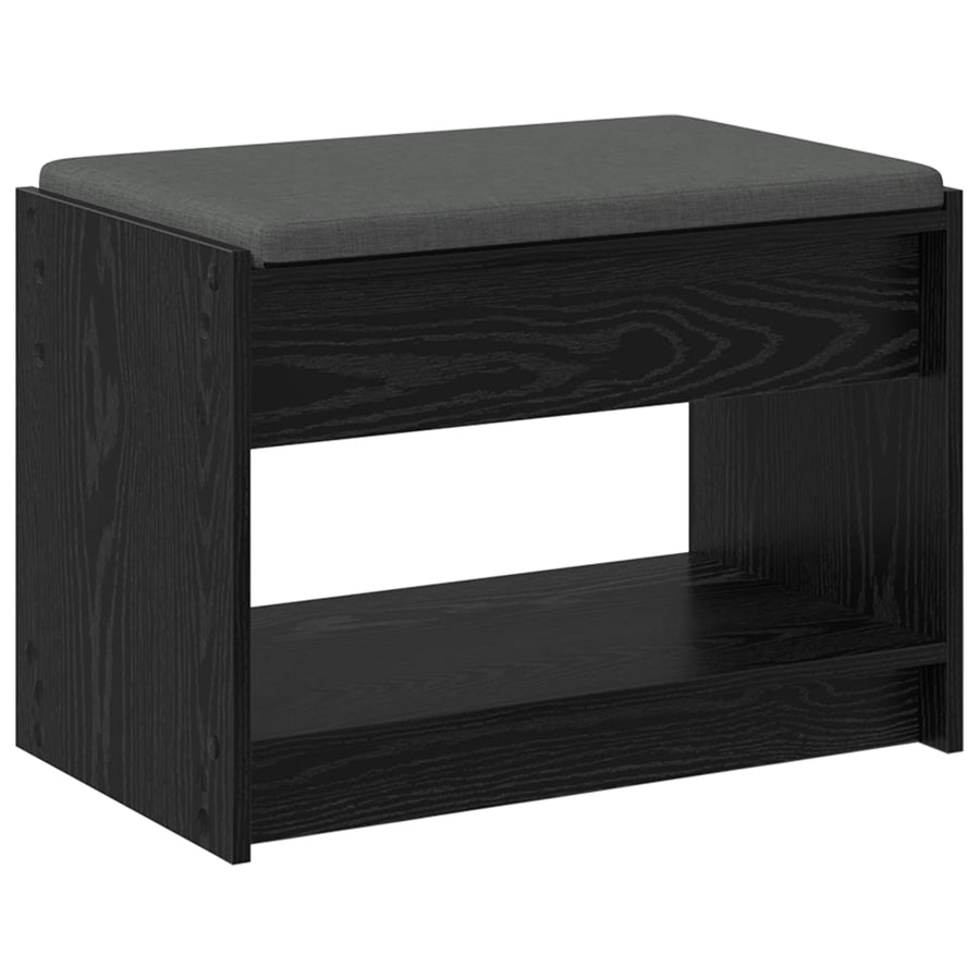 Halbank met kussen met plank Zwarte Eik 63 x 38 x 45 cm