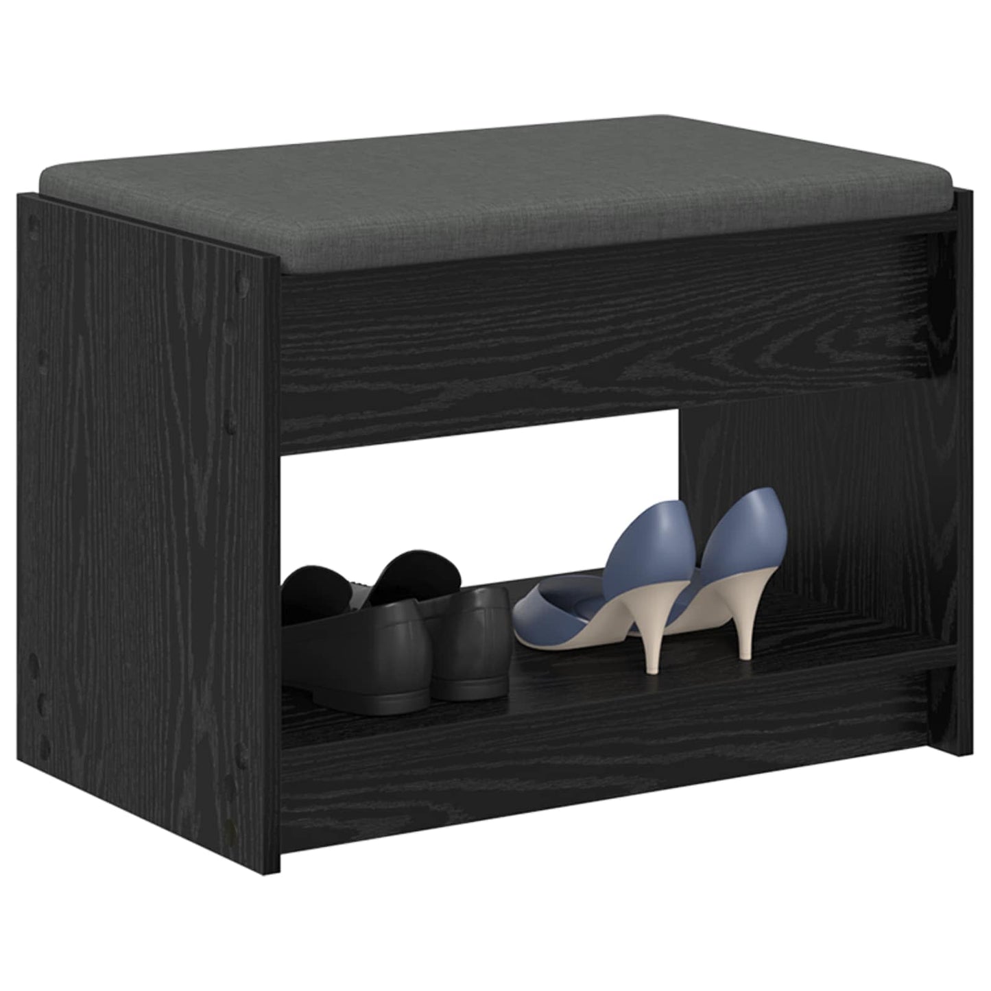 Halbank met kussen met plank Zwarte Eik 63 x 38 x 45 cm