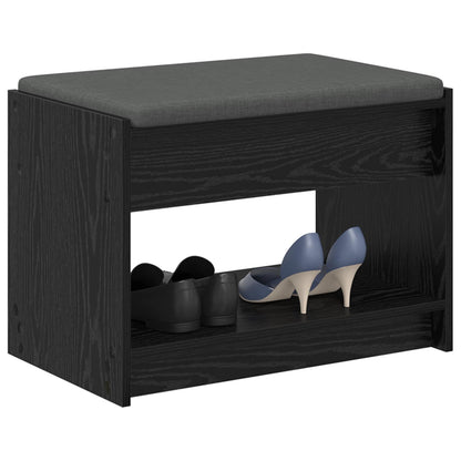 Halbank met kussen met plank Zwarte Eik 63 x 38 x 45 cm