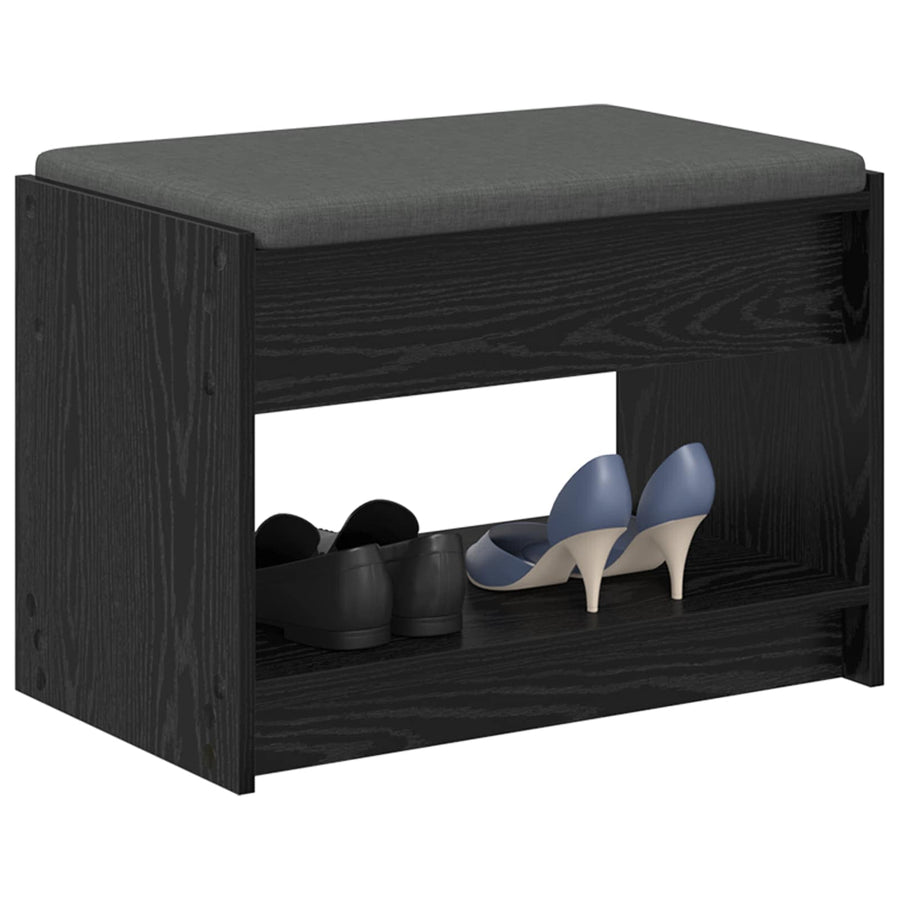 Halbank met kussen met plank Zwarte Eik 63 x 38 x 45 cm