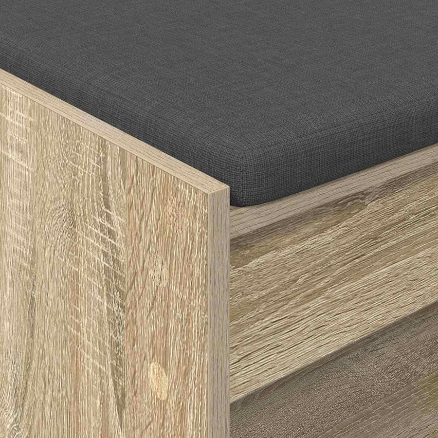Halbank met kussen met plank Sonoma Eiken 63 x 38 x 45 cm