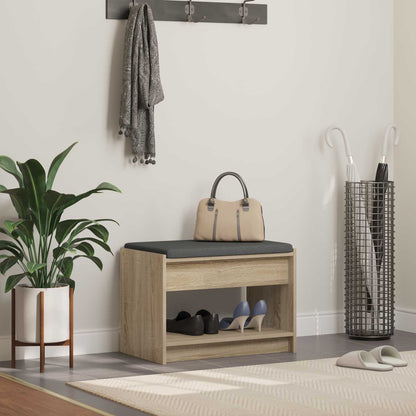 Halbank met kussen met plank Sonoma Eiken 63 x 38 x 45 cm