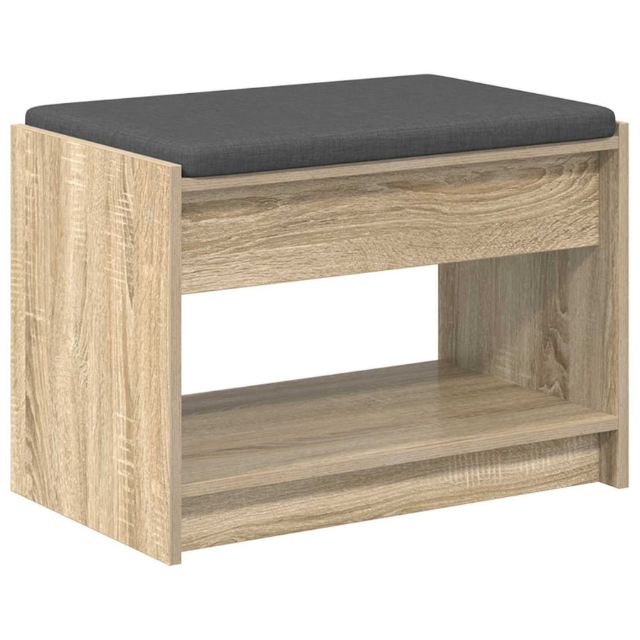Halbank met kussen met plank Sonoma Eiken 63 x 38 x 45 cm
