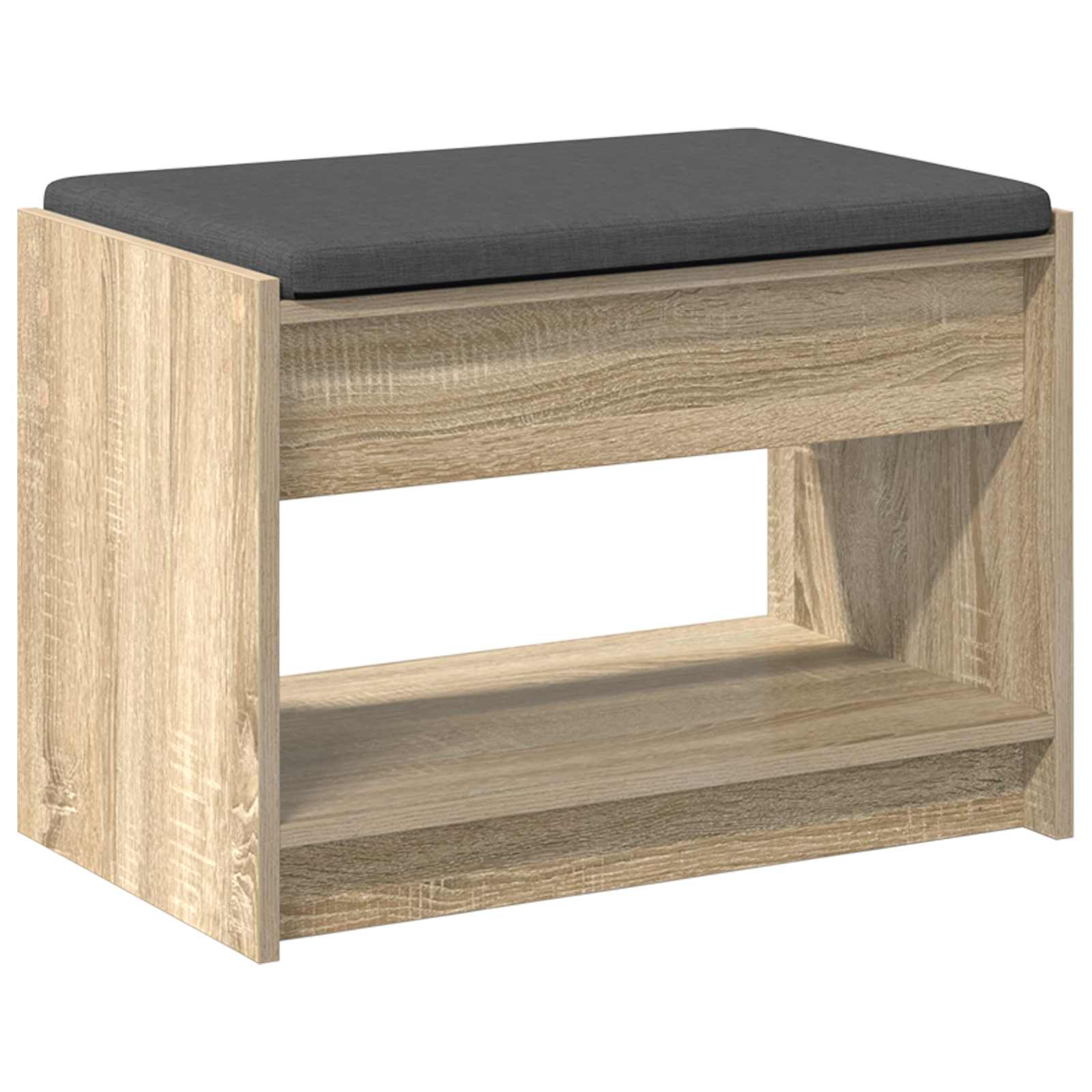 Halbank met kussen met plank Sonoma Eiken 63 x 38 x 45 cm