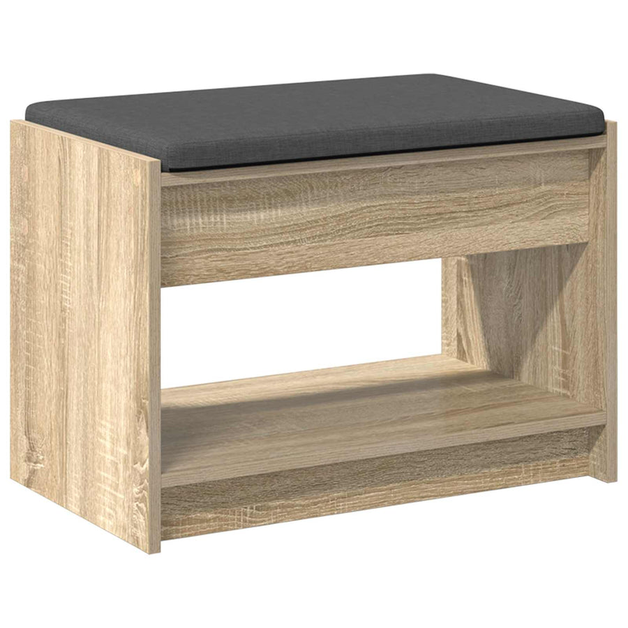 Halbank met kussen met plank Sonoma Eiken 63 x 38 x 45 cm