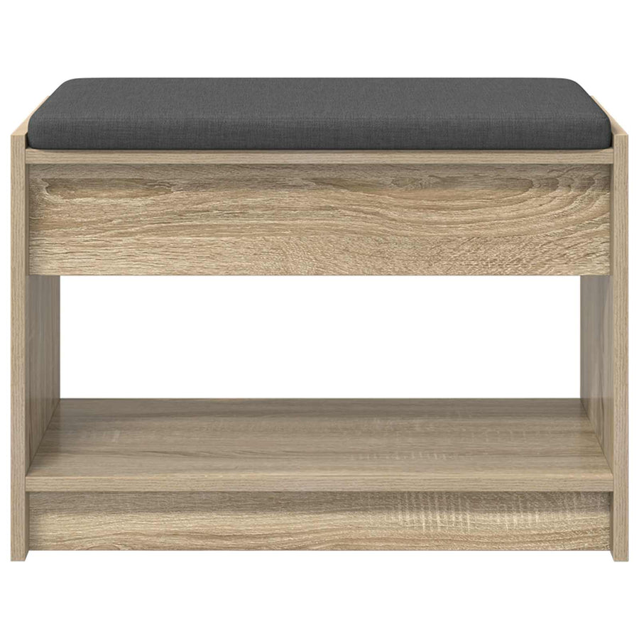 Halbank met kussen met plank Sonoma Eiken 63 x 38 x 45 cm