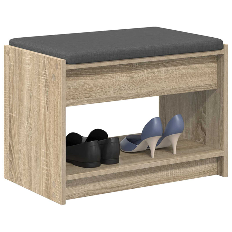Halbank met kussen met plank Sonoma Eiken 63 x 38 x 45 cm
