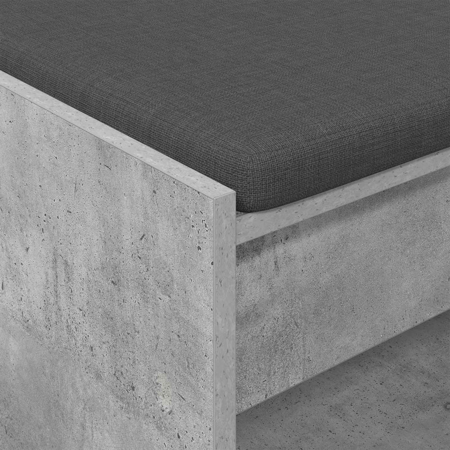 Halbank met kussen met plank Beton Grijs 63 x 38 x 45 cm