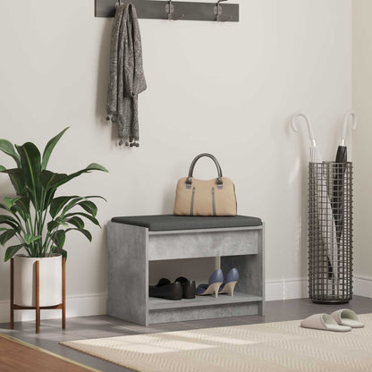 Halbank met kussen met plank Beton Grijs 63 x 38 x 45 cm