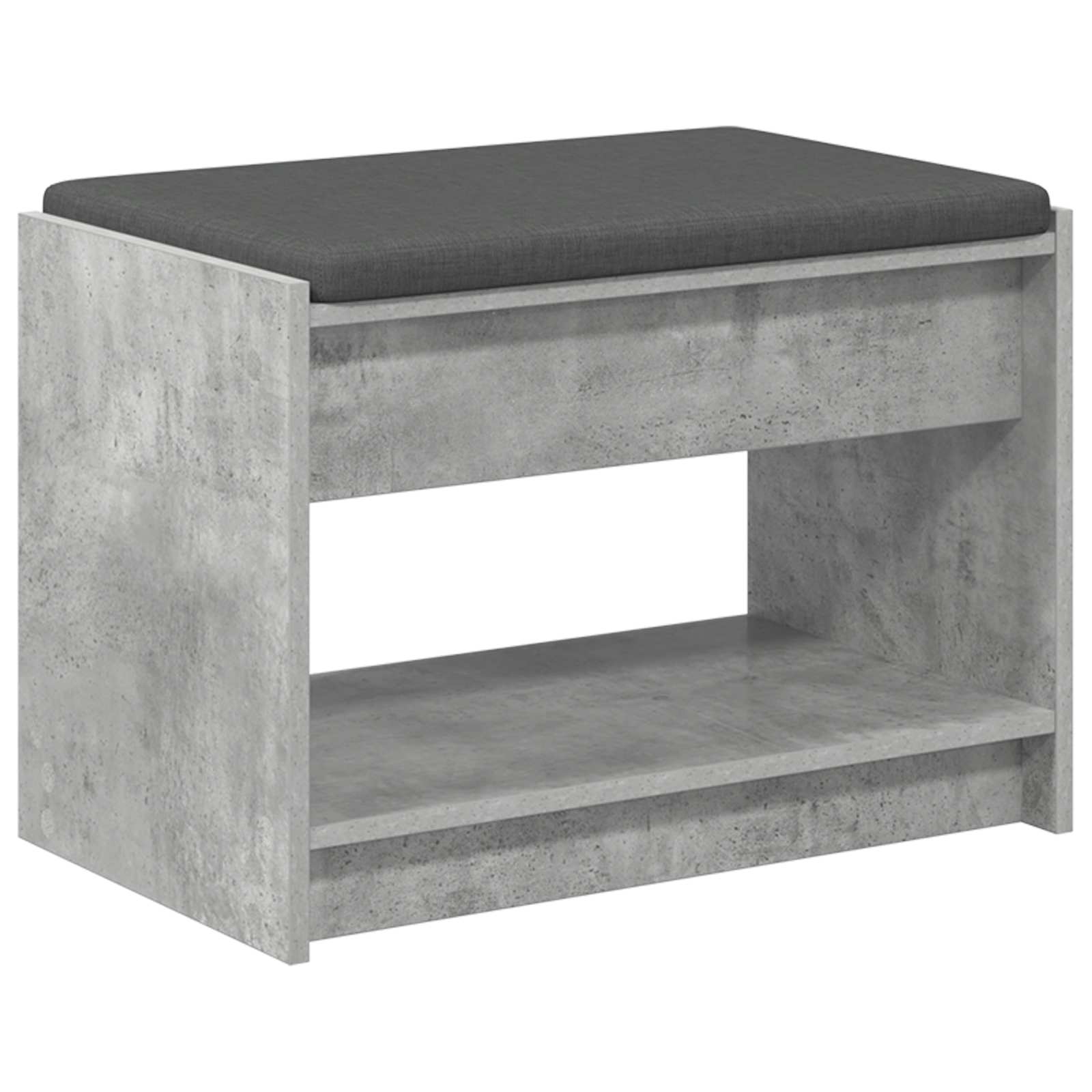 Halbank met kussen met plank Beton Grijs 63 x 38 x 45 cm