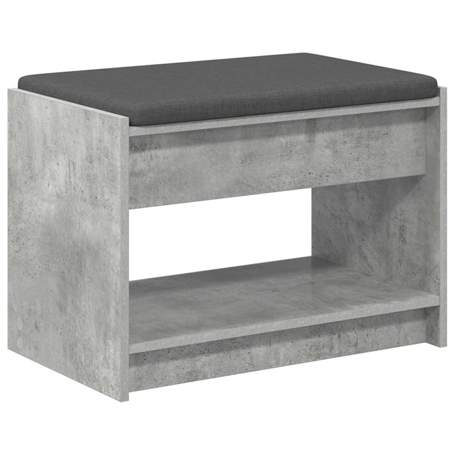 Halbank met kussen met plank Beton Grijs 63 x 38 x 45 cm