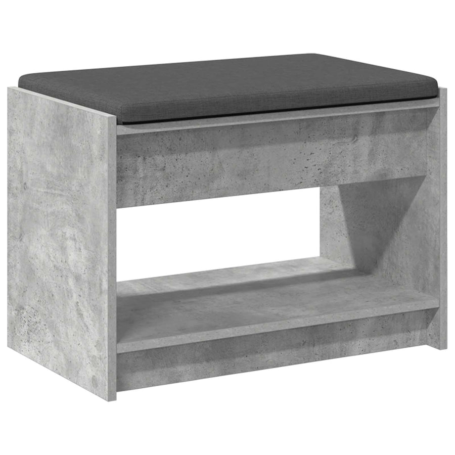 Halbank met kussen met plank Beton Grijs 63 x 38 x 45 cm