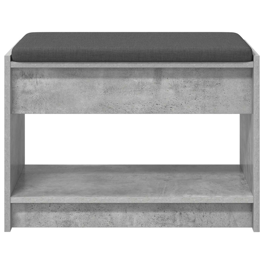 Halbank met kussen met plank Beton Grijs 63 x 38 x 45 cm