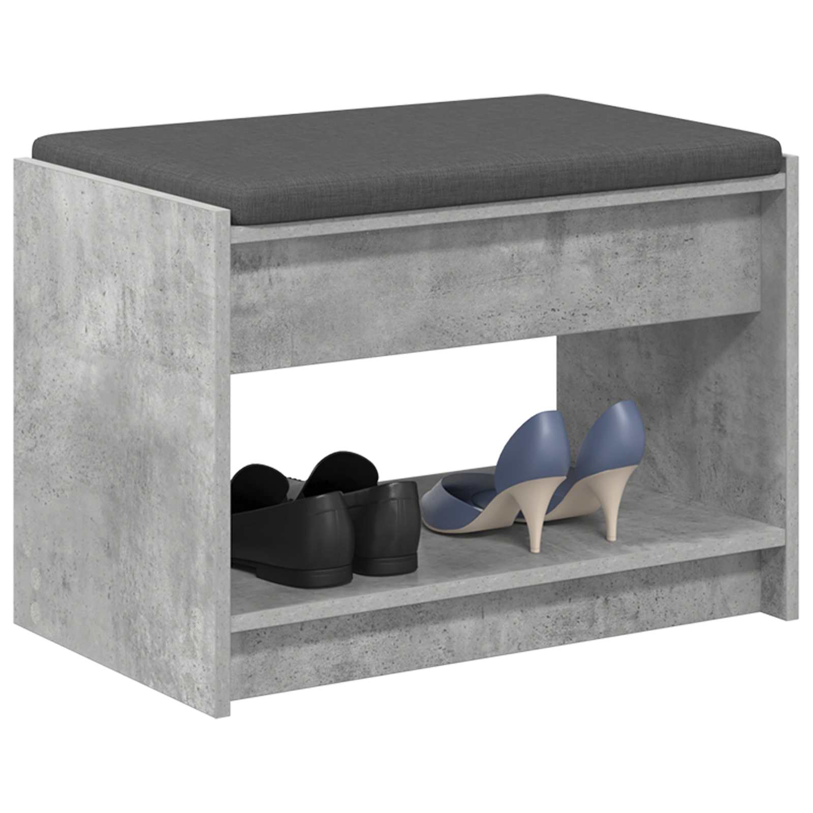 Halbank met kussen met plank Beton Grijs 63 x 38 x 45 cm