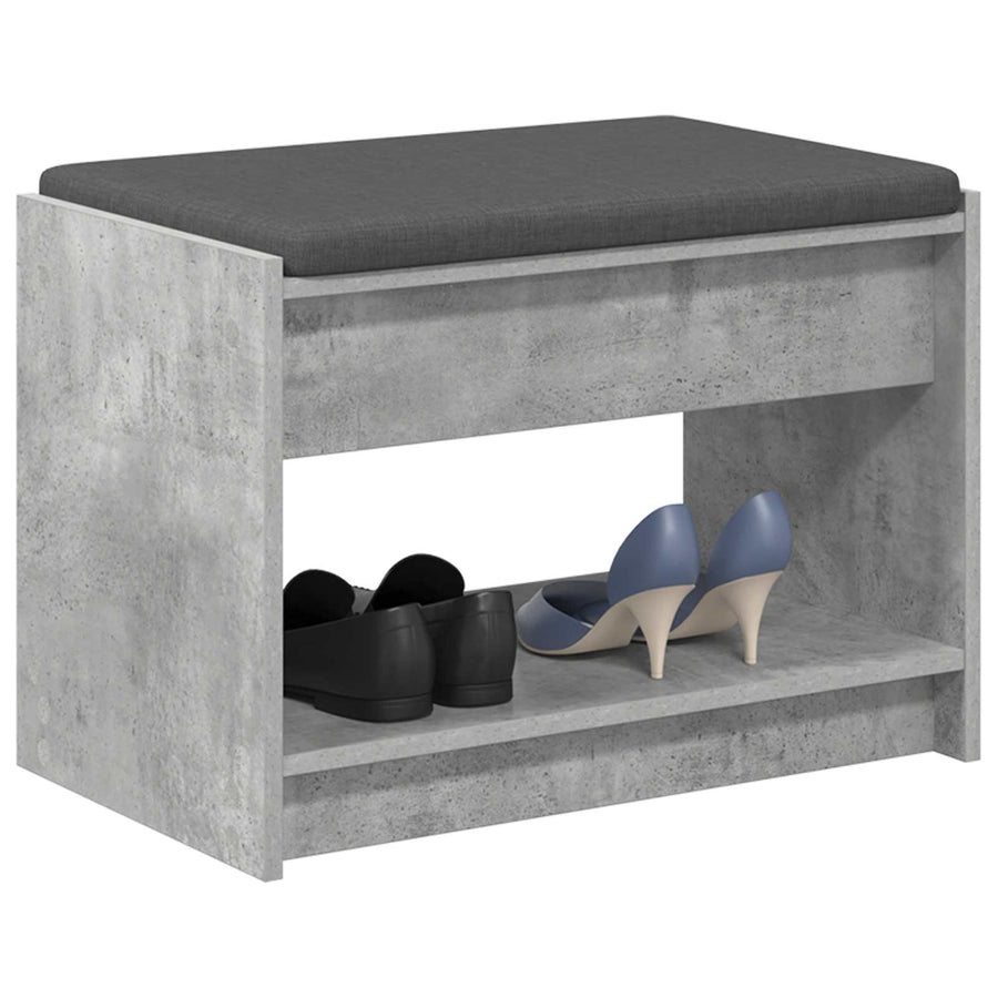 Halbank met kussen met plank Beton Grijs 63 x 38 x 45 cm