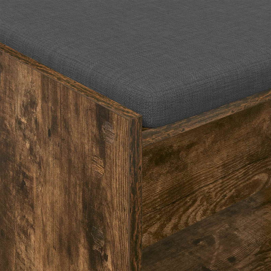 Halbank met kussen met plank Gerookte Eik 63 x 38 x 45 cm