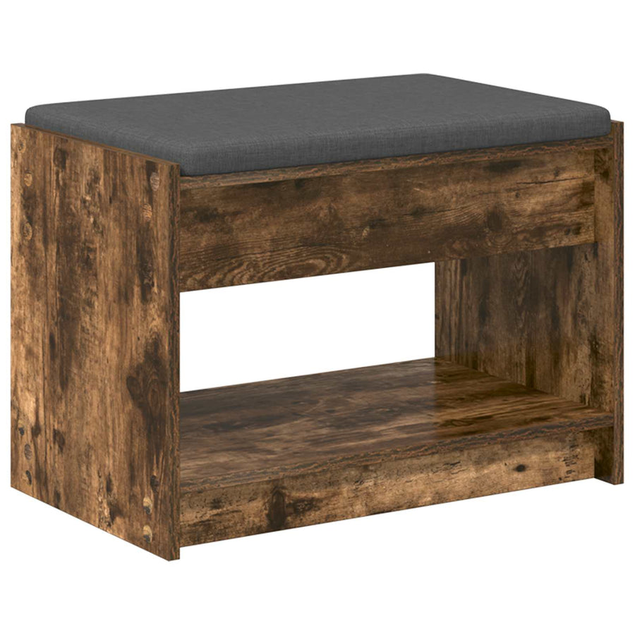 Halbank met kussen met plank Gerookte Eik 63 x 38 x 45 cm