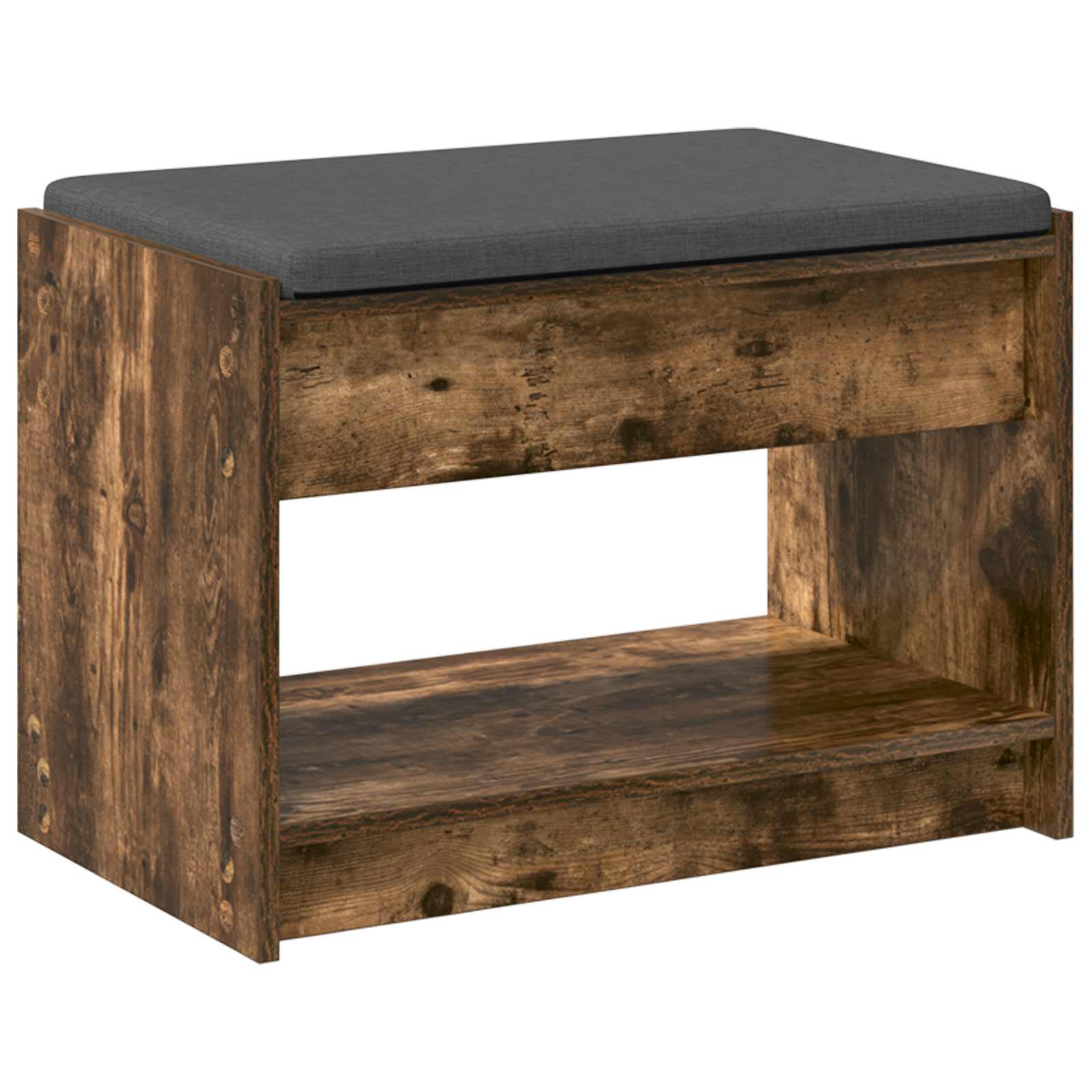 Halbank met kussen met plank Gerookte Eik 63 x 38 x 45 cm