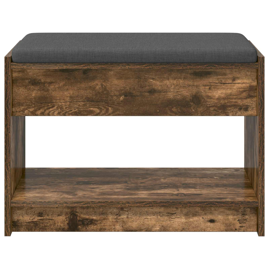 Halbank met kussen met plank Gerookte Eik 63 x 38 x 45 cm