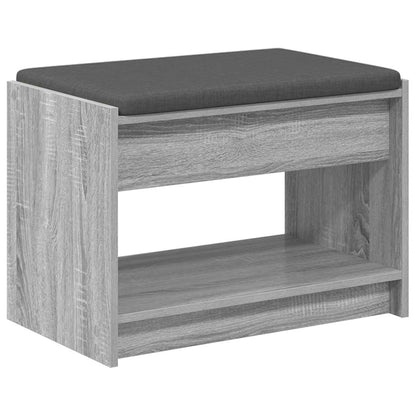 Halbank met kussen met plank Grijze Sonoma 63 x 38 x 45 cm