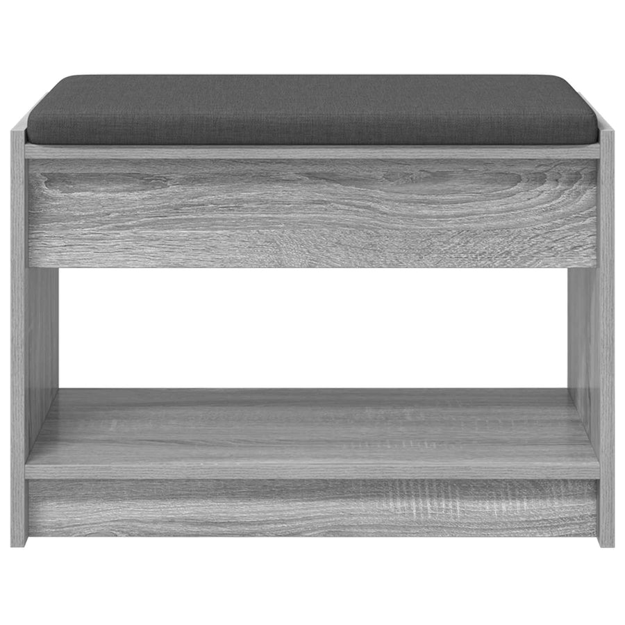 Halbank met kussen met plank Grijze Sonoma 63 x 38 x 45 cm