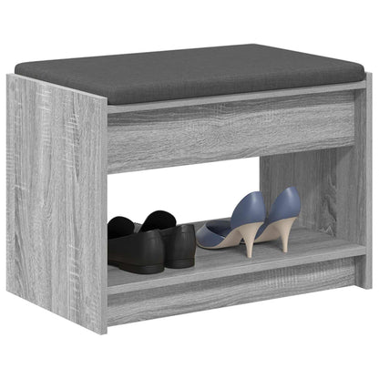 Halbank met kussen met plank Grijze Sonoma 63 x 38 x 45 cm