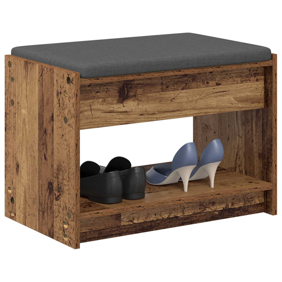 Halbank Oudhout 63 x 38 x 45 cm Geïndustrialiseerd hout en stof