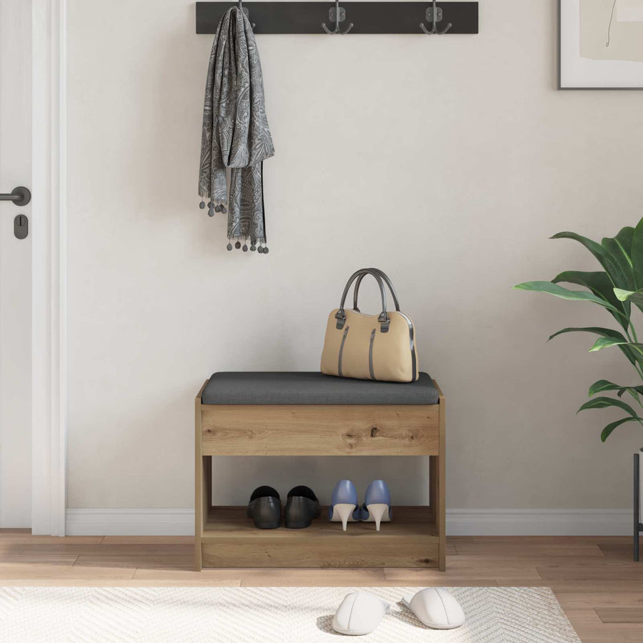 Halbank met kussen met plank Artisan Eik 63 x 38 x 45 cm