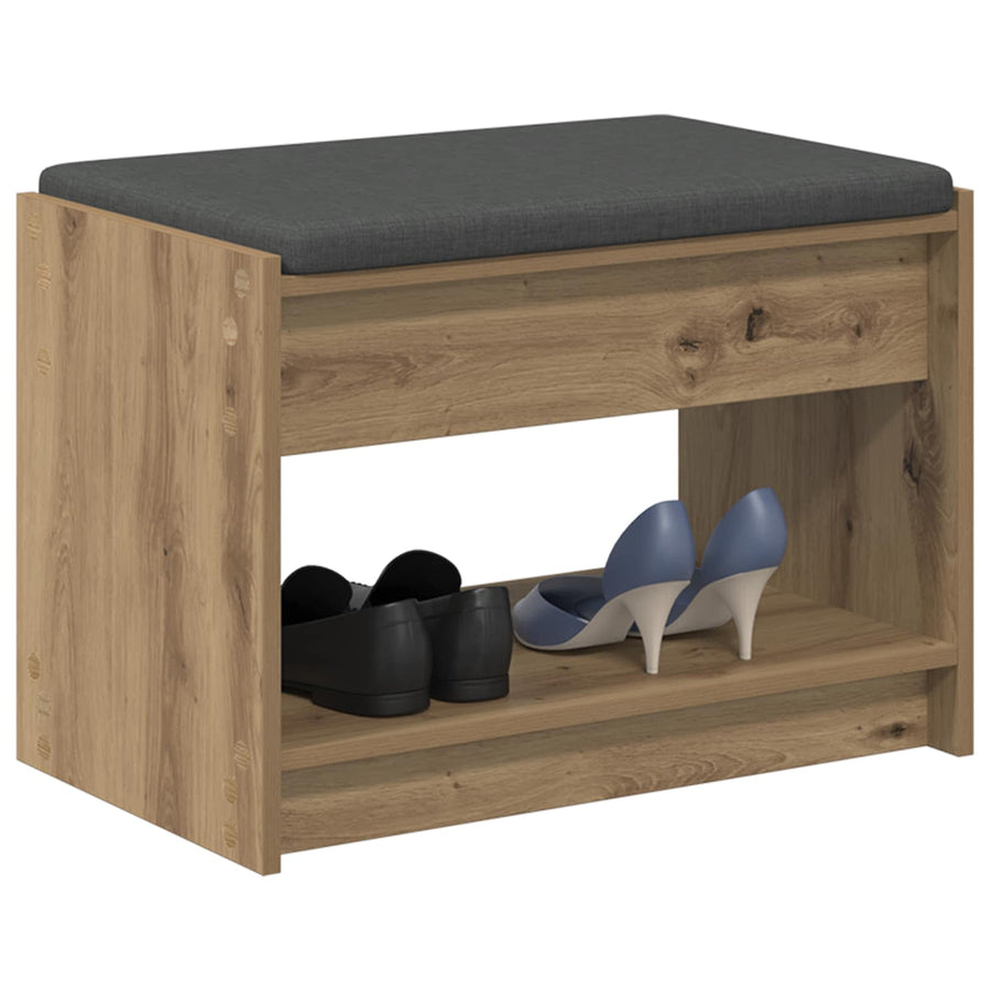 Halbank met kussen met plank Artisan Eik 63 x 38 x 45 cm