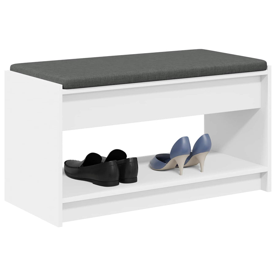Halbank Wit 83 x 38 x 45 cm Geïndustrialiseerd hout en stof