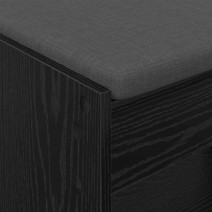 Halbank met kussen met plank Zwarte Eik 83 x 38 x 45 cm