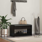 Halbank met plank 83x38x45 cm zwarte eik