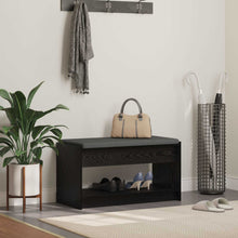 Halbank met kussen met plank Zwarte Eik 83 x 38 x 45 cm
