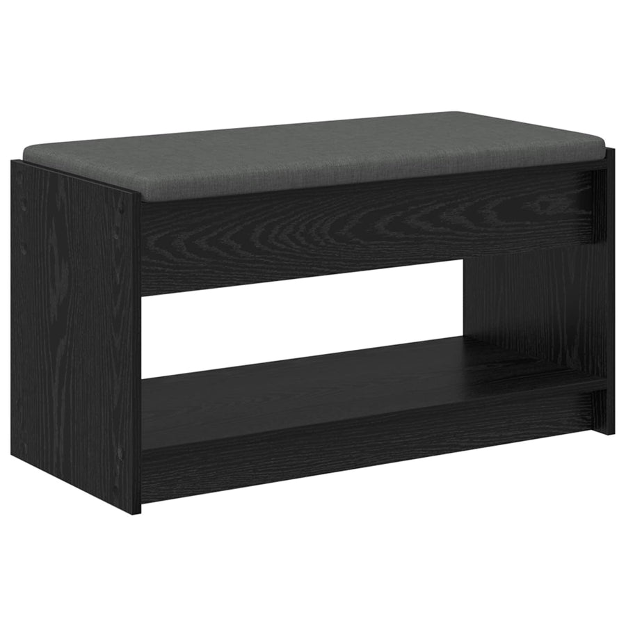 Halbank met kussen met plank Zwarte Eik 83 x 38 x 45 cm