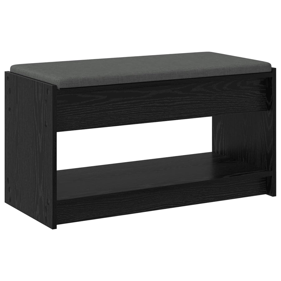 Halbank met kussen met plank Zwarte Eik 83 x 38 x 45 cm