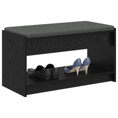 Halbank met kussen met plank Zwarte Eik 83 x 38 x 45 cm
