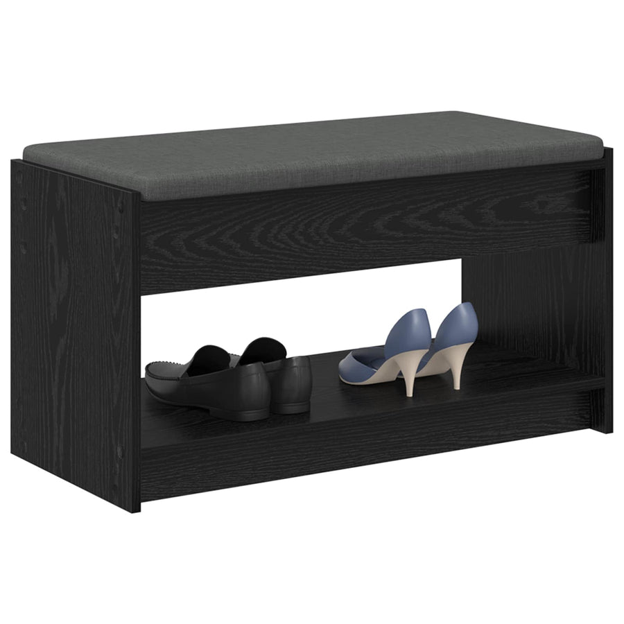 Halbank met kussen met plank Zwarte Eik 83 x 38 x 45 cm