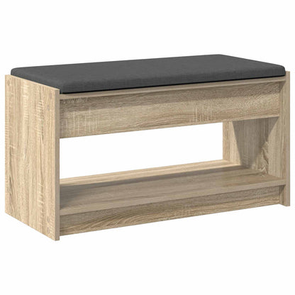 Halbank met kussen met plank Sonoma Eiken 83 x 38 x 45 cm