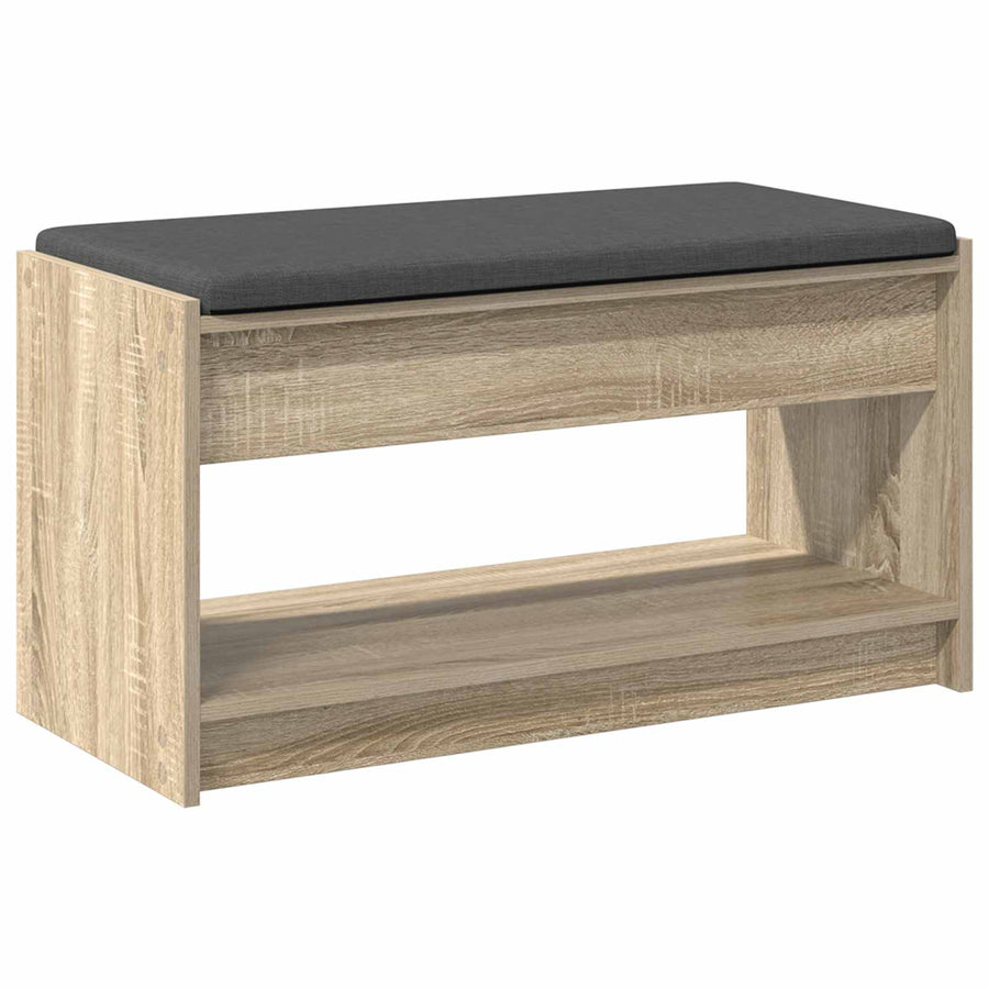 Halbank met kussen met plank Sonoma Eiken 83 x 38 x 45 cm